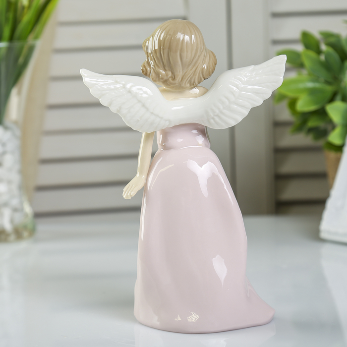 Сувенир керамика "Девочка-ангел в цветном платье - взгляд вдаль" МИКС 20,7х14х8 см