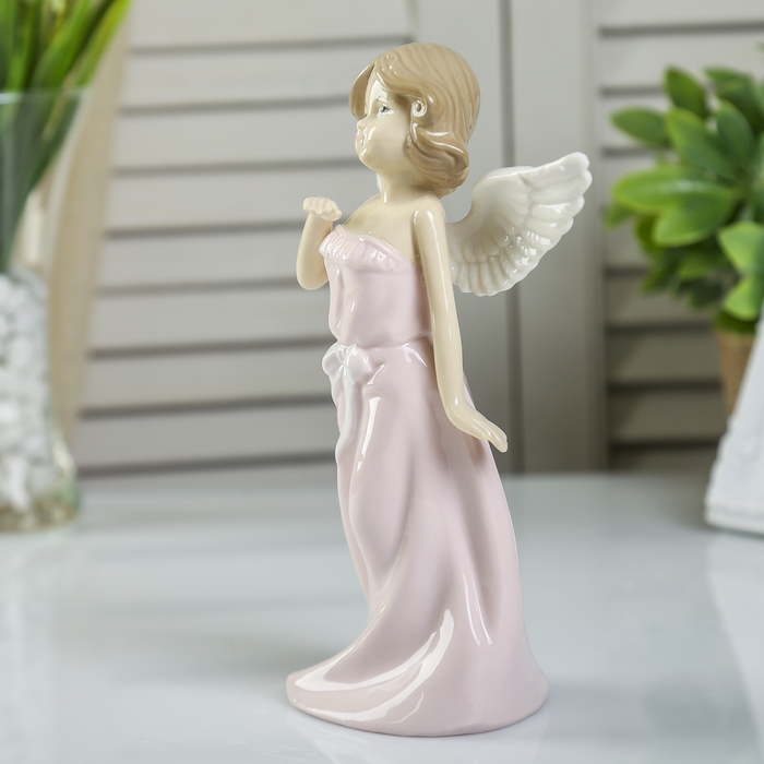 Сувенир керамика "Девочка-ангел в цветном платье - взгляд вдаль" МИКС 20,7х14х8 см