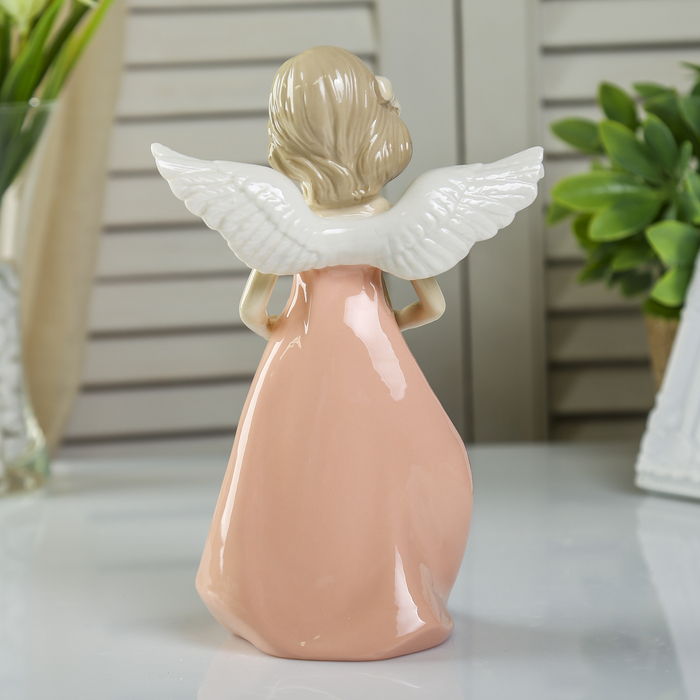 Сувенир керамика "Девочка-ангел в цветном платье с сердечком" МИКС 21х14х8,6 см