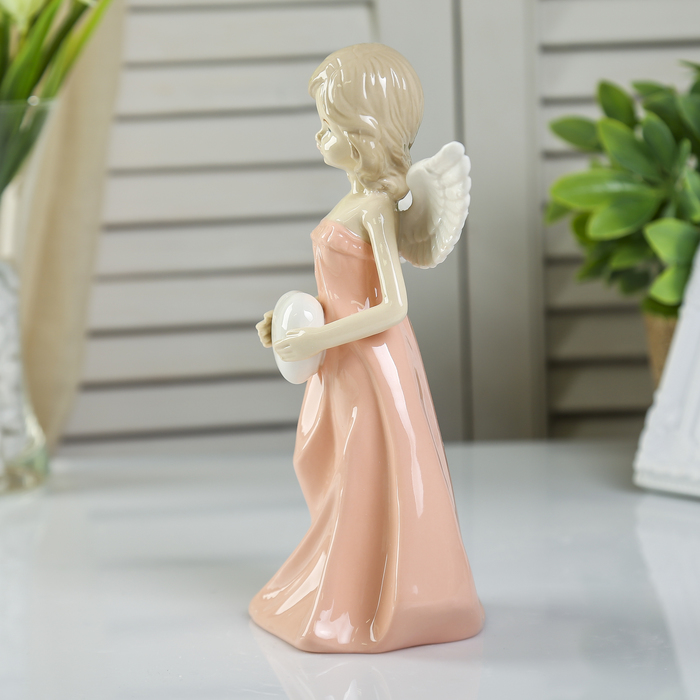 Сувенир керамика "Девочка-ангел в цветном платье с сердечком" МИКС 21х14х8,6 см