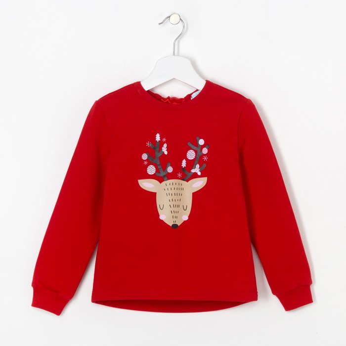 Джемпер детский KAFTAN "Оленёнок", красный, рост 98-104 см (30).