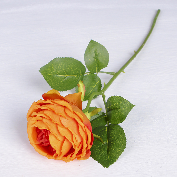 Цветы искусственные "Роза Пьяно" 8*45 см, оранжевый