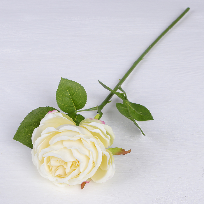 Цветы искусственные "Роза Пьяно" 8*45 см, белый