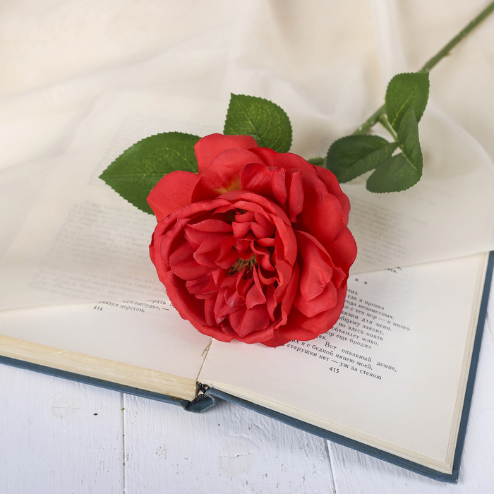 Цветы искусственные "Роза Остина" 9*45 см, красный