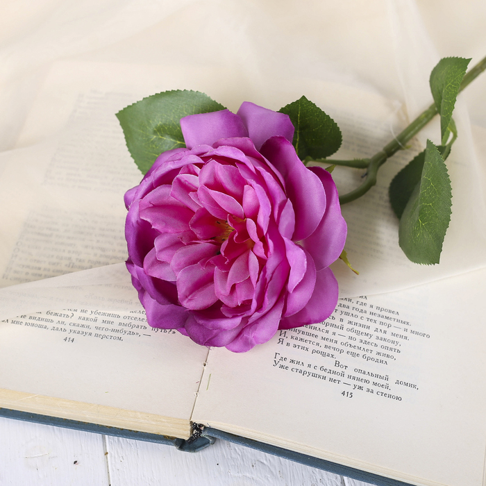 Цветы искусственные "Роза Остина" 9*45 см, фиолетовый