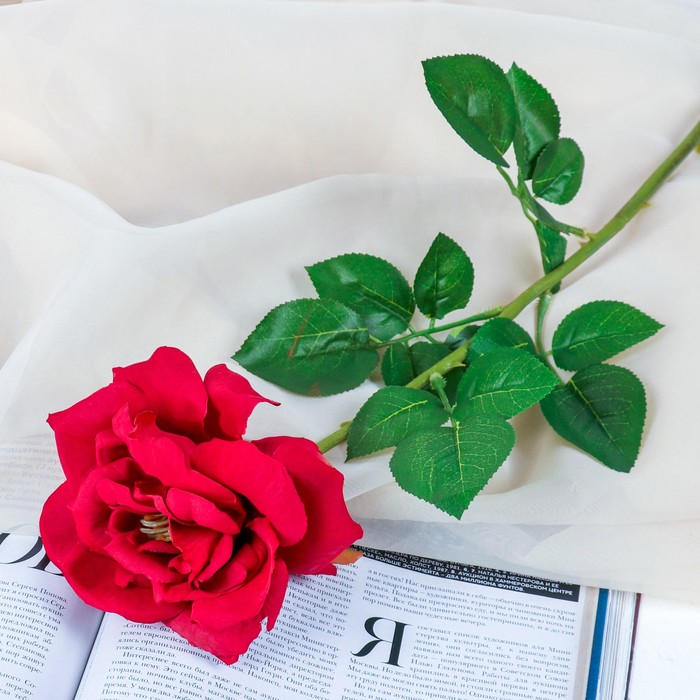 Цветы искусственные "Роза Стамэн Стар" 11*66 см, красный