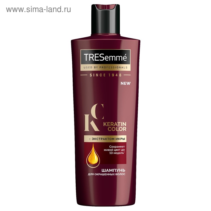 Шампунь для волос Tresemme Keratin Color, с экстрактом икры, 400 мл косметика для мамы tresemme keratin color шампунь для окрашенных волос 400 мл