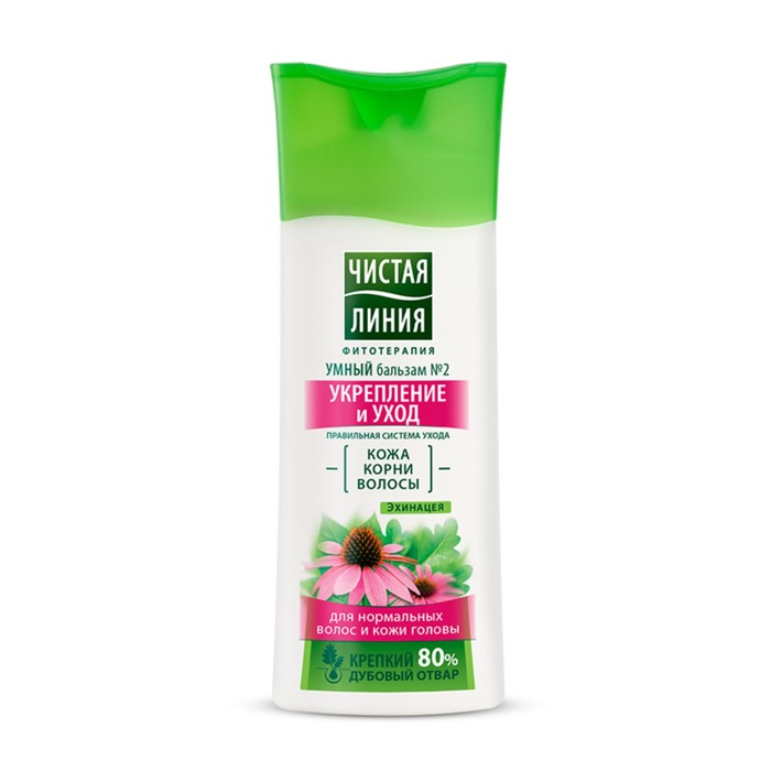 Бальзам Чистая линия Укрепление и уход для нормальных волос и кожи головы, 250 мл