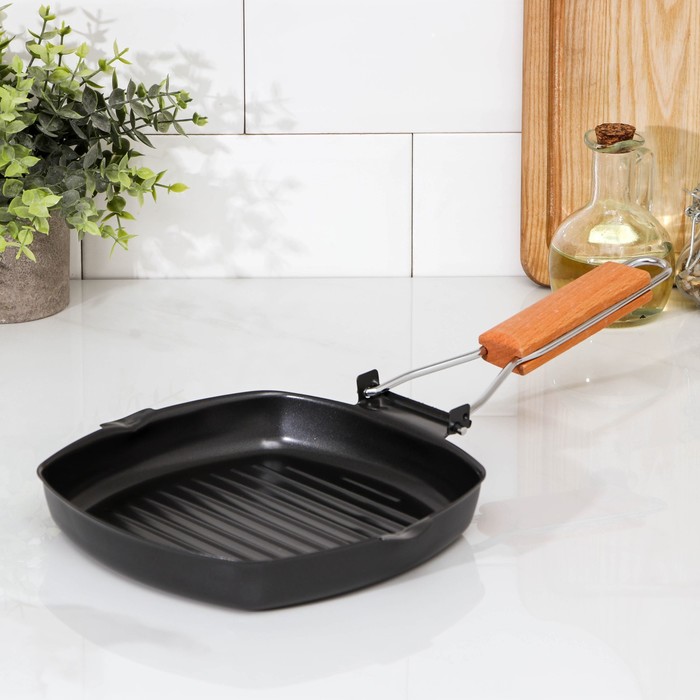 Сковорода-гриль 22 см, складная ручка