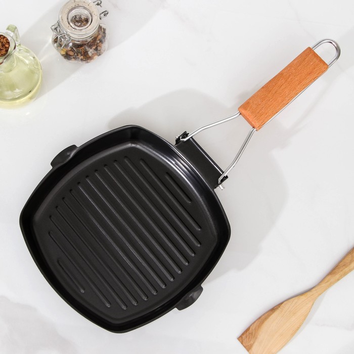 Сковорода-гриль 22 см, складная ручка
