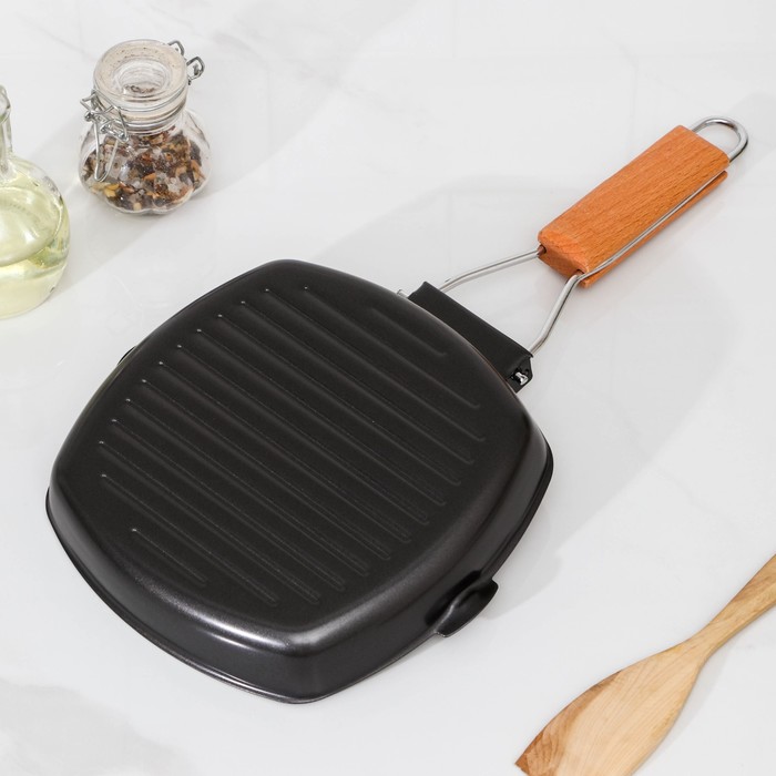 Сковорода-гриль 22 см, складная ручка