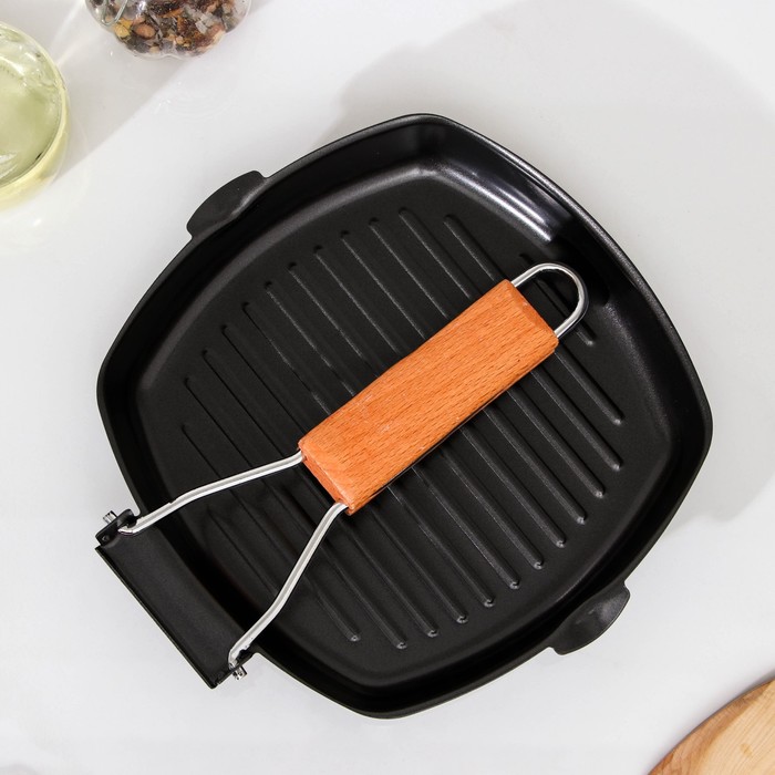 Сковорода-гриль 22 см, складная ручка