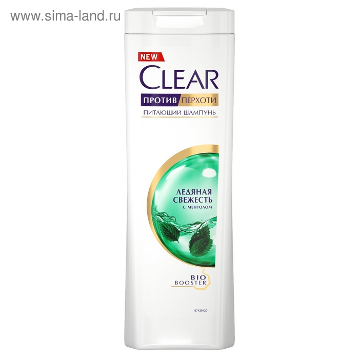  Шампунь для волос Clear «Ледяная свежесть», с ментолом, 400 мл