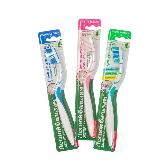 Зубная щетка Лесной бальзам мягкая Тонус-эффект, цвет микс