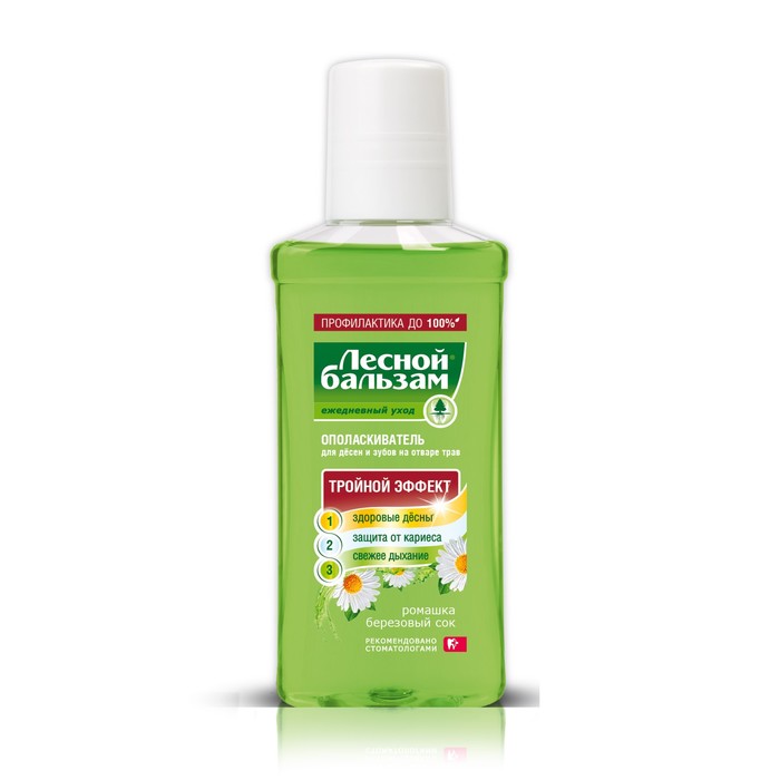 Набор Лесной бальзам с экстрактом ромашки: ополаскиватель 90 мл, зубная паста 20 мл