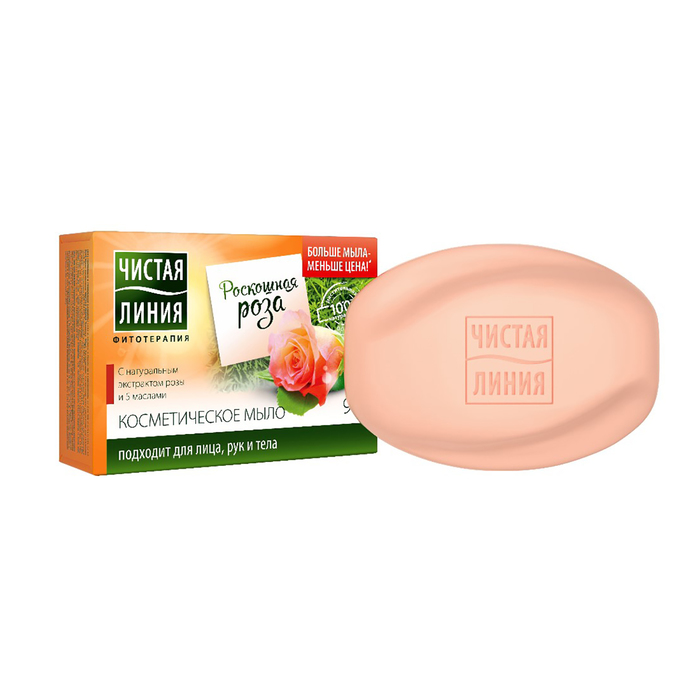 Косметическое мыло Чистая линия Роза, 90 г