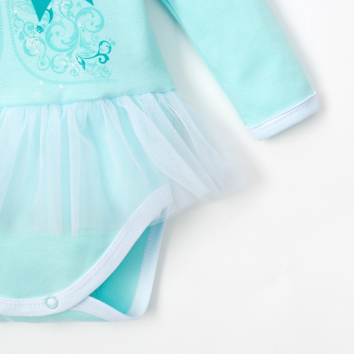 Боди с длин.рук и юбкой "Маленькая снегурочка" рост 62-68 см. (22р-р),100% хл, интерлок