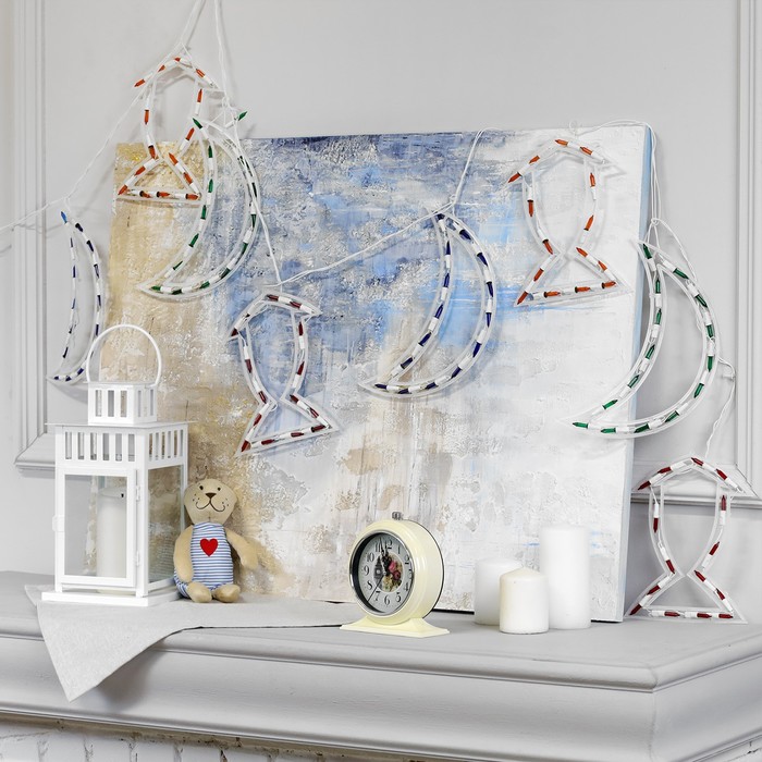 БАХРОМА, Ш:2,3м,В:0,25, "Звезда и фонарь" 8 фигур Н.Б. 120 ламп,к. 8р,МУЛЬТИ