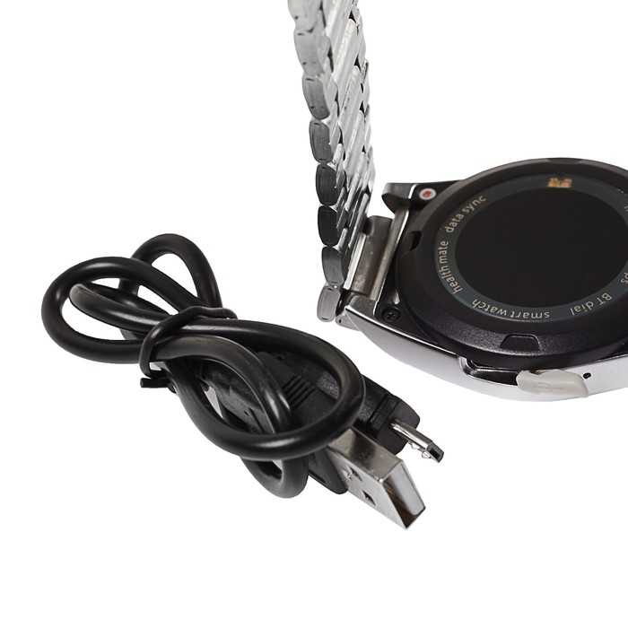 Часы умные NO.1 G6 серебро, ремешок сталь