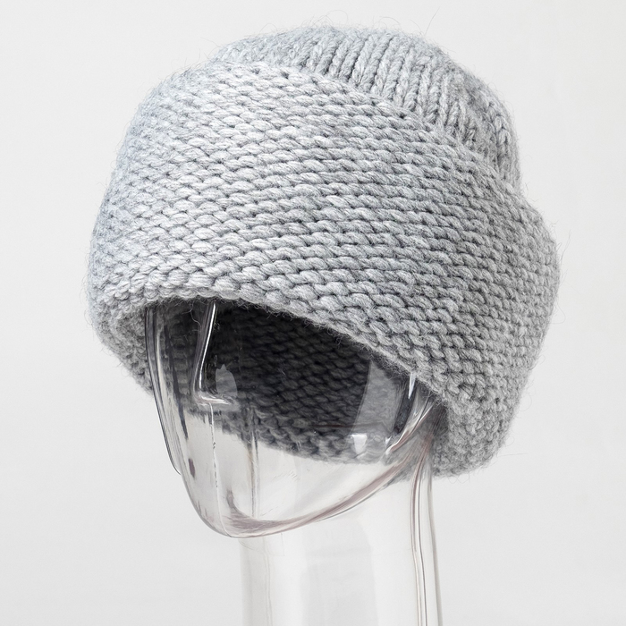 Шапка женская "Джинни" цвет тёмно-серый, р-р 56
