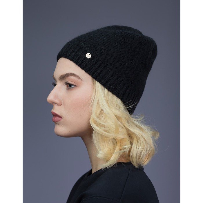 Шапка женская "Одри" цвет чёрный, р-р 56