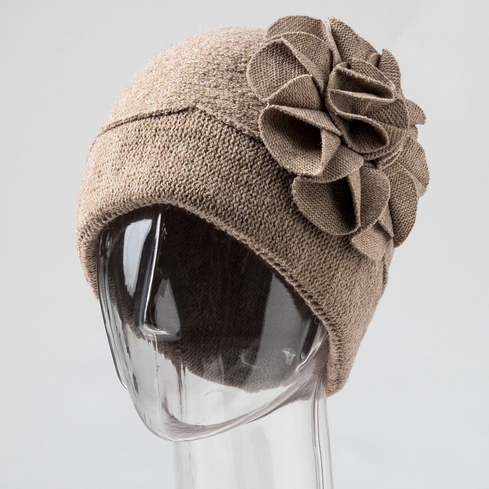 Шапка женская "Элит" цвет светло-кофейный, р-р 56