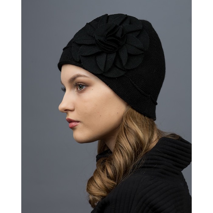 Шапка женская "Элит" цвет чёрный, р-р 56