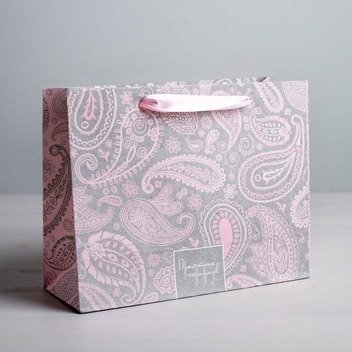 Пакет подарочный крафтовый, упаковка, «Прекрасных подарков», 22 х 17,5 х 8 см