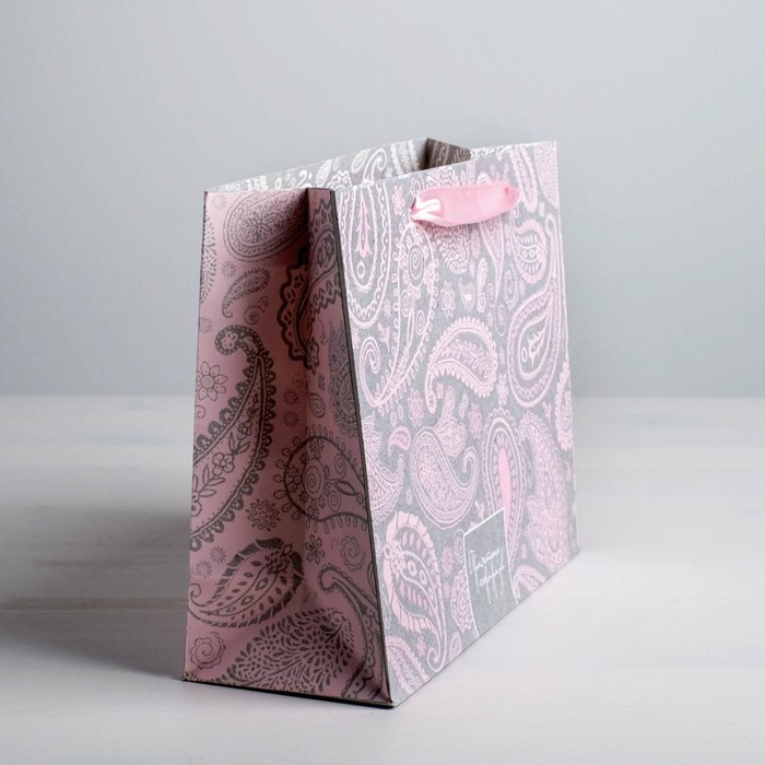 Пакет крафтовый подарочный «Прекрасных подарков», 22 × 17,5 × 8 см