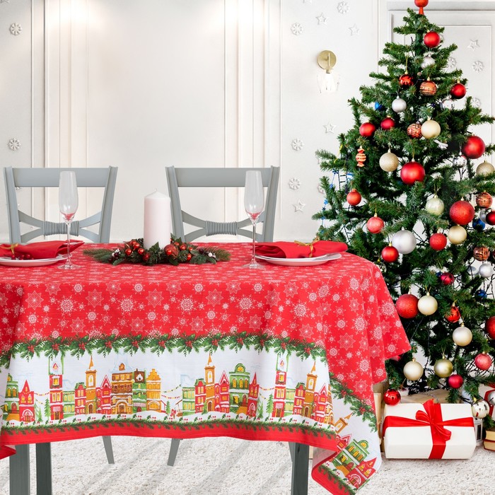 Скатерть "Волшебный город" 110х144 см, 100% хлопок, 164 г/м2