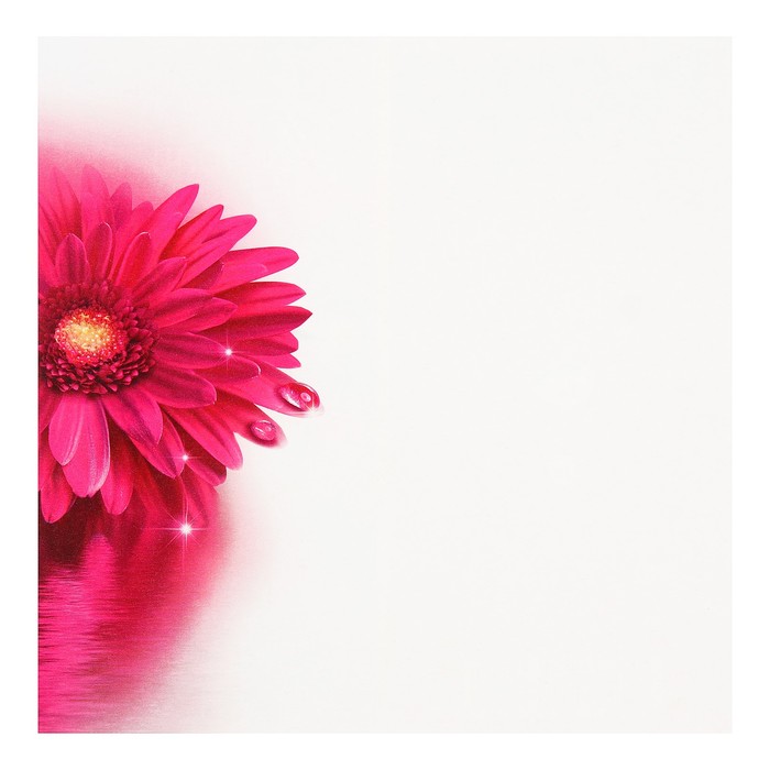 Открытка евро "Поздравляю!", цветок, 21х21см