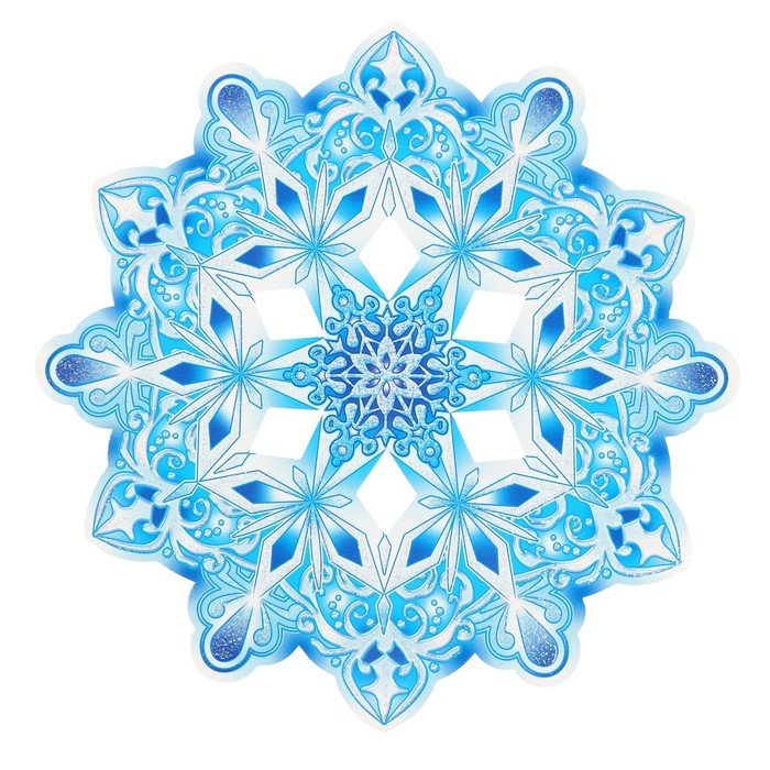 Открытка на липучке "Снежинка №6", 17х17см