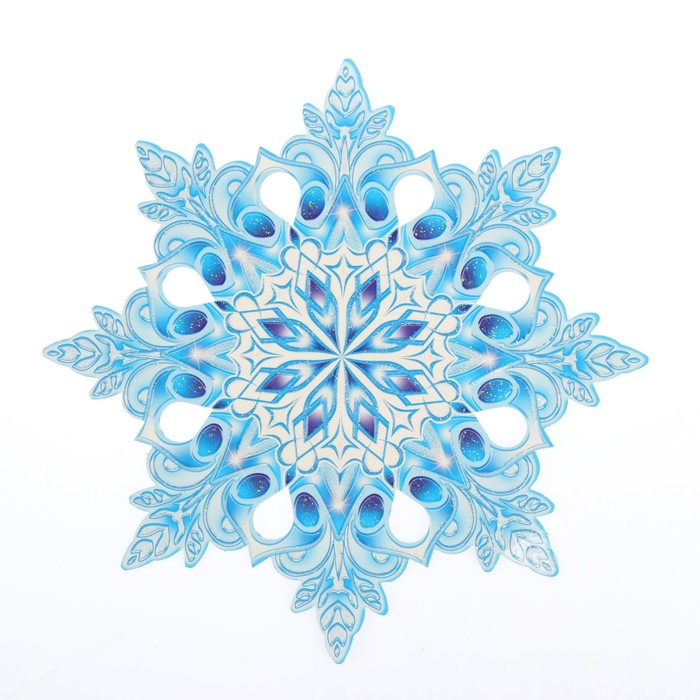 Открытка на липучке "Снежинка №7", 17х17см