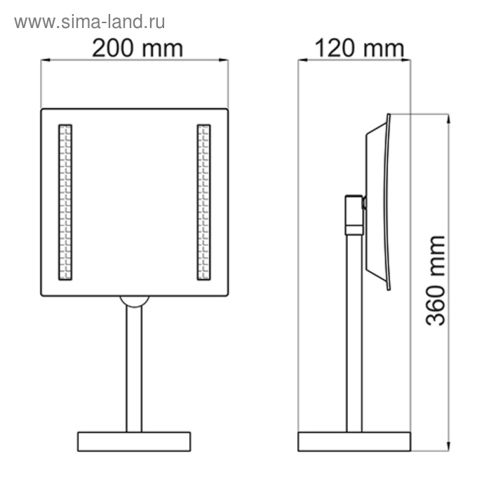 

Зеркало с LED-подсветкой, с 3-х кратным увеличением, хром K-1007