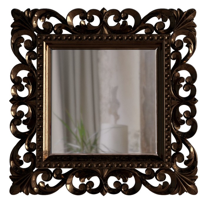 Зеркало в раме Rome Bronze, 800 × 37 × 800 мм, цвет состаренная бронза