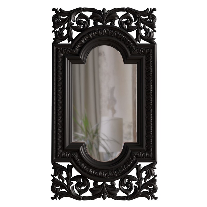 Зеркало в раме Due Corona Black, 550 × 50 × 1100 мм, цвет чёрный