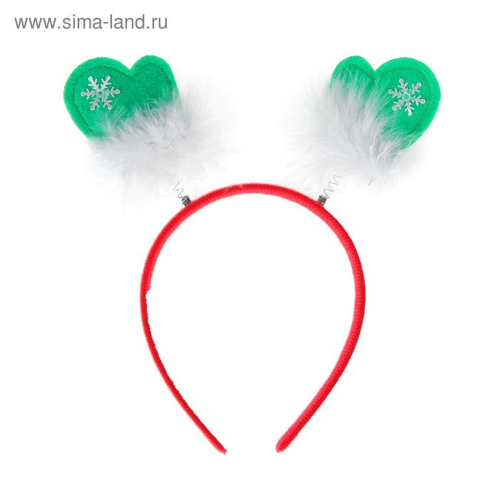 фото Карнавальный ободок «варежки», с белым пухом, цвета микс страна карнавалия