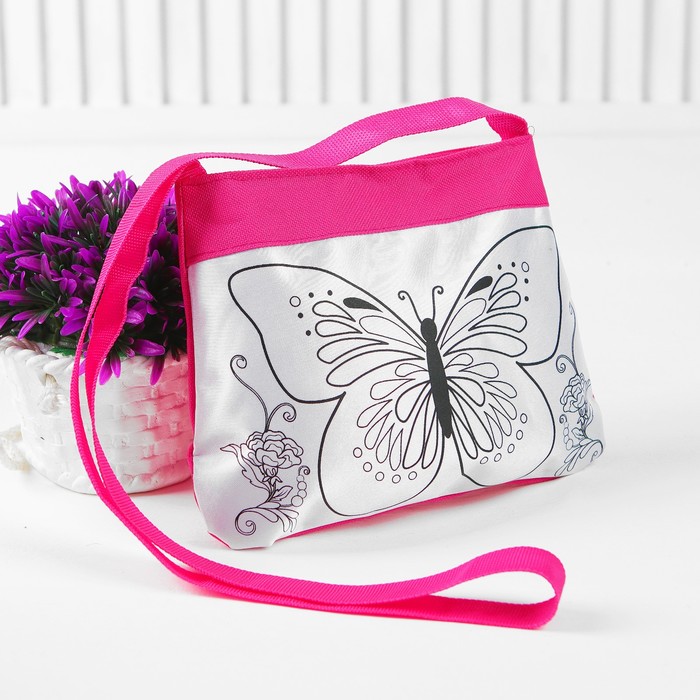 Сумочка для росписи "Цветы&Бабочки" с фломастерами и стразами ST-1506-BTF