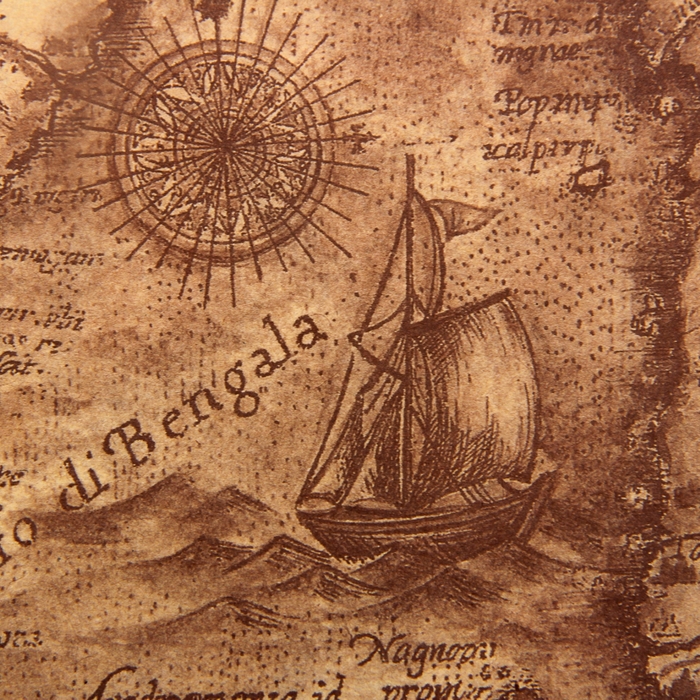 Бумага упаковочная "Карта", коричневый, 52 х 75 см