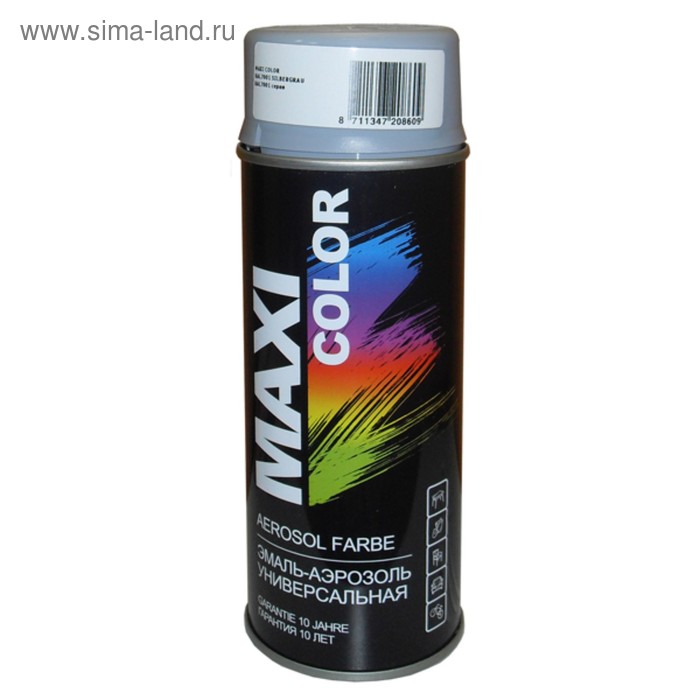 Эмаль-аэрозоль MAXI COLOR RAL7001, серая, 400 мл