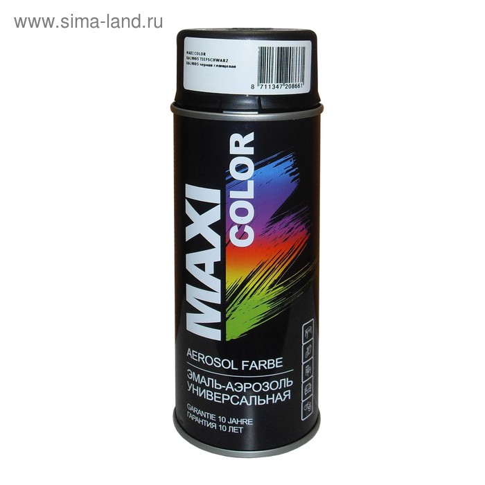 Эмаль-аэрозоль MAXI COLOR RAL9005, черная глянцевая, 400 мл
