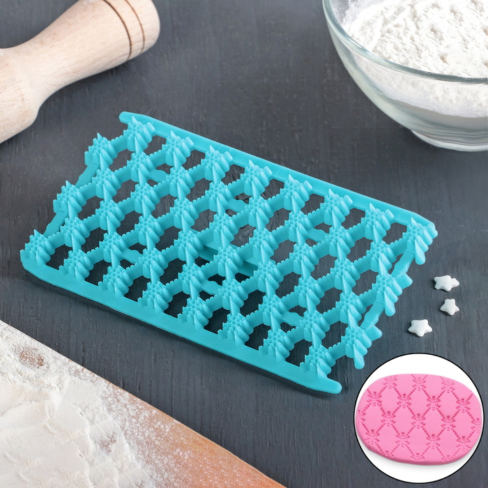 Печать для марципана и теста "Решетка со снежинками"