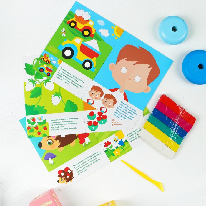 Лепка пластилином обучающая "Мышление"+ пластилин 6 цветов по 10 грамм