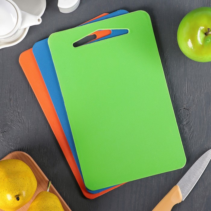 Доска разделочная прямоугольная 24,5x16 см цвета МИКС