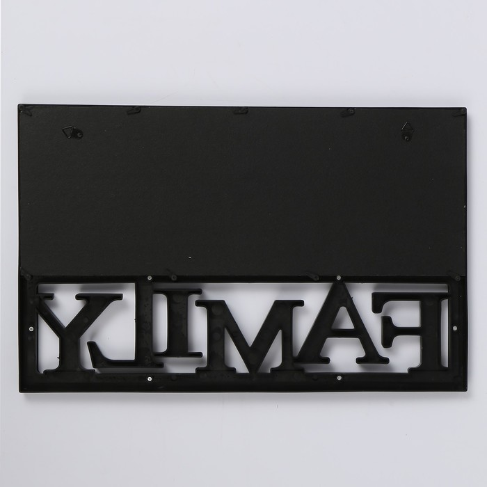 Фоторамка пластик на 4 фото 10х15 см "Семья. Сердечки" чёрная 29,5х46,5 см