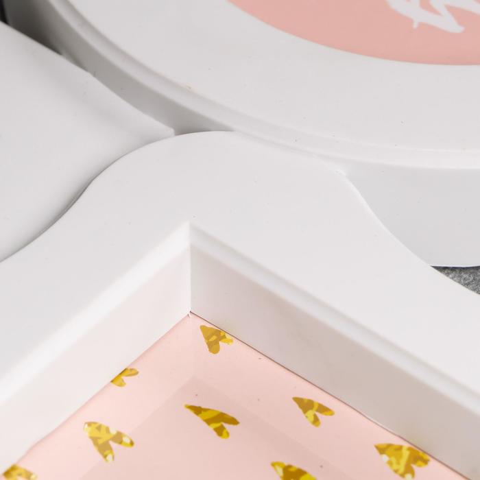 фоторамка пластик на 7 фото 10х15, 13х13 см "Фигурная" белая 43х40,5 см