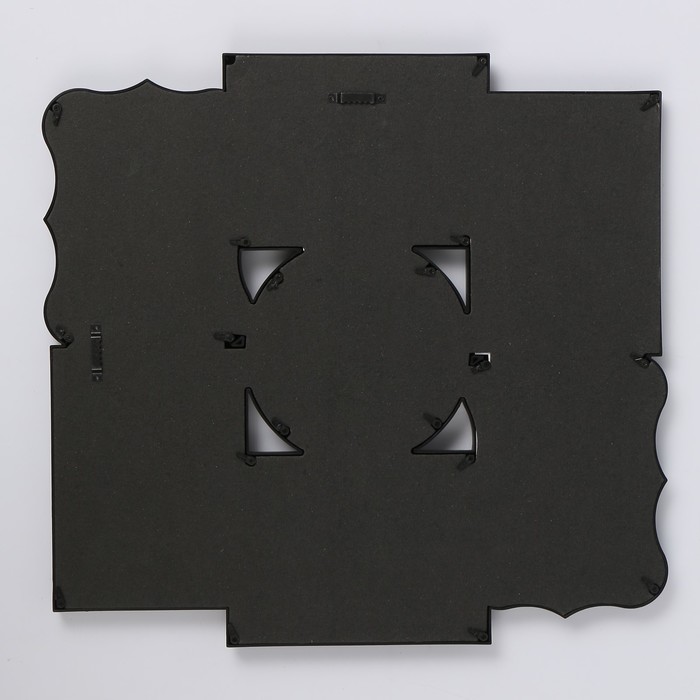 фоторамка пластик на 7 фото 10х15, 13х13 см "Фигурная" чёрная 43х40,5 см