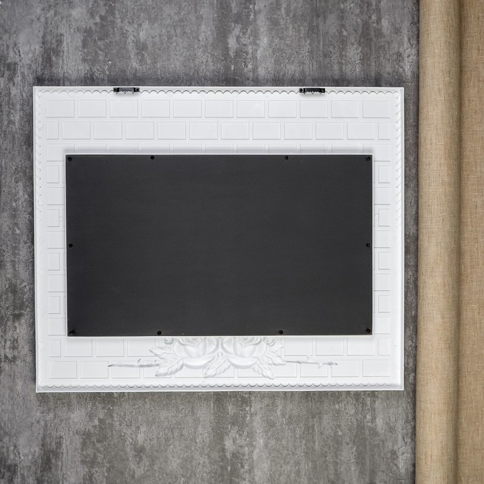 Фоторамка пластик 26,5х47,5 см "Двойное сердце" белая 47,5х60 см