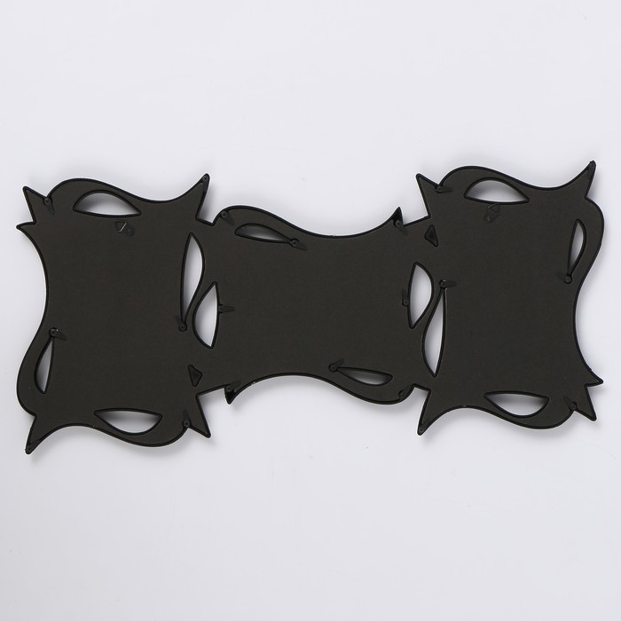 Фоторамка пластик на 3 фото 10х15 см "Плавные линии" чёрная 26,5х57,5 см