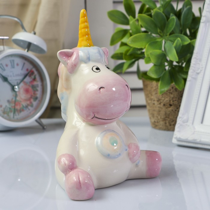 Копилка керамика "Единорожек" 17,5х12,5х9,5 см